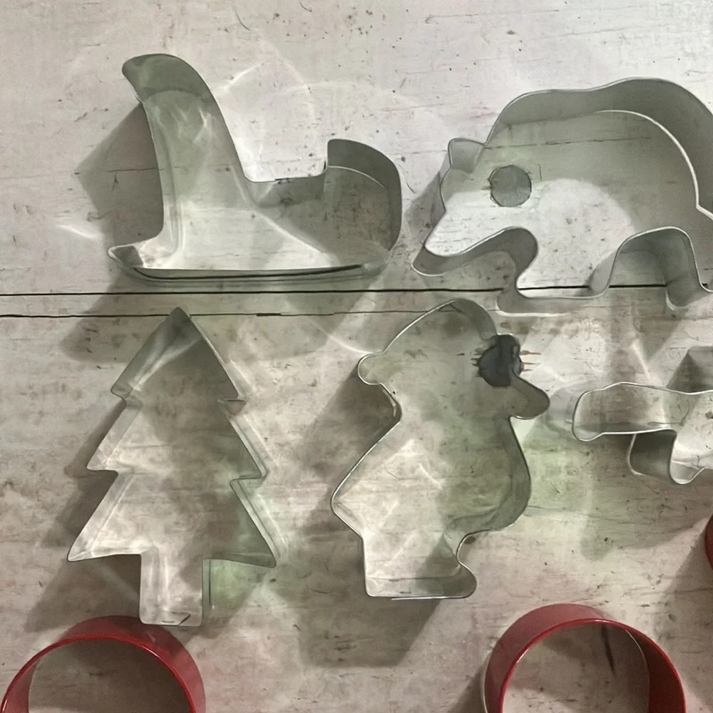 Lot of 10 Metal Christmas Cookie Cutters